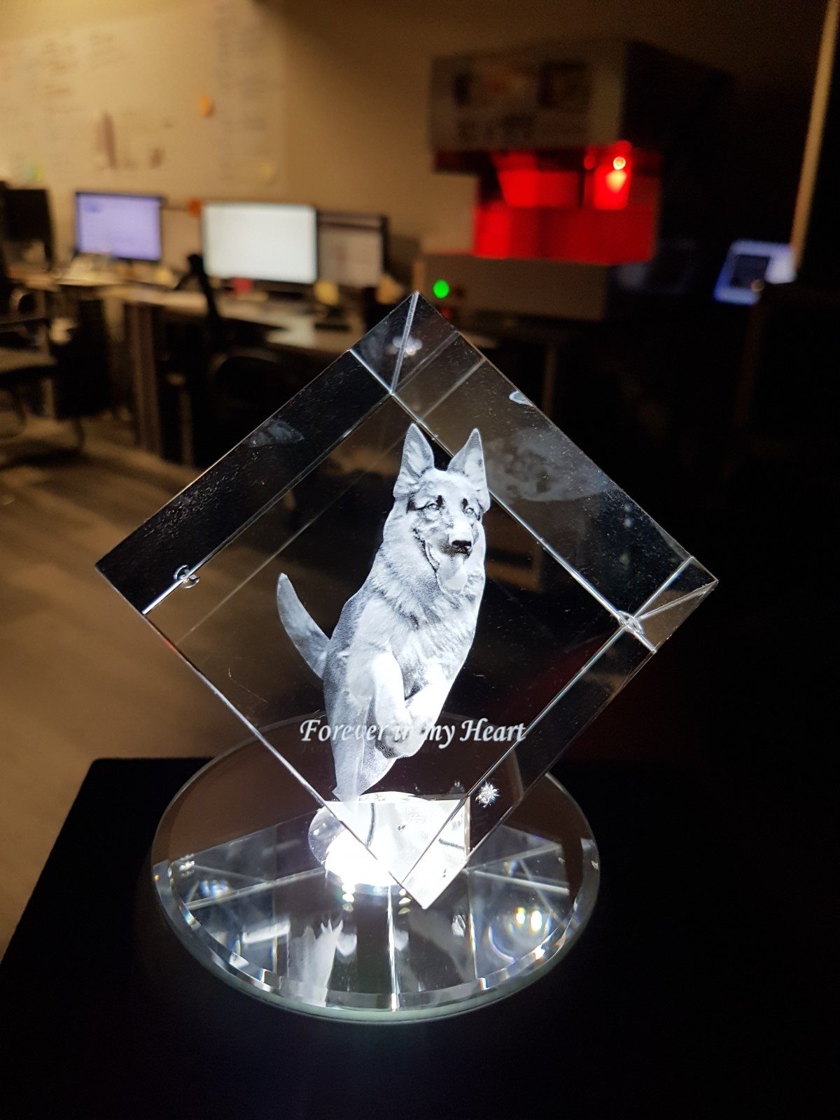 diamond cut 3D crystal photo engraving personalised gift
