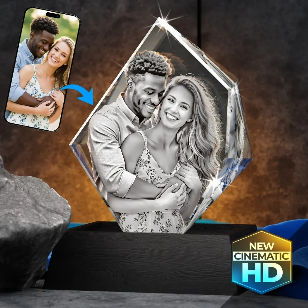 premium 3D crystal photo engraving personalised gift